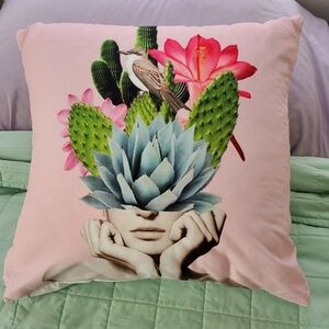 Mind in bloom succulent throw pillow cover, great condition